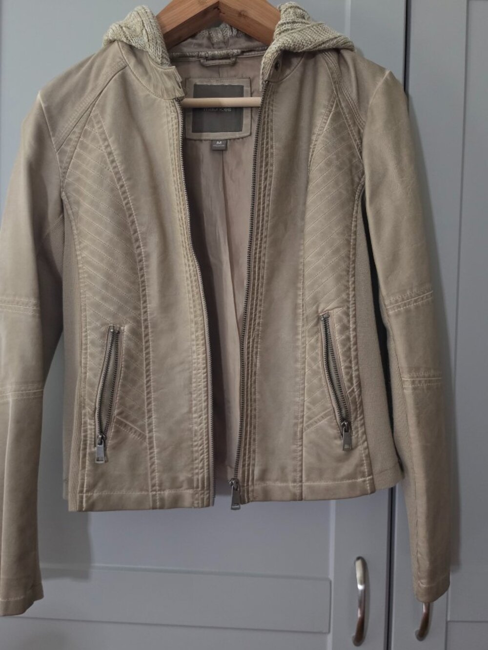 Tan faux leather jacket